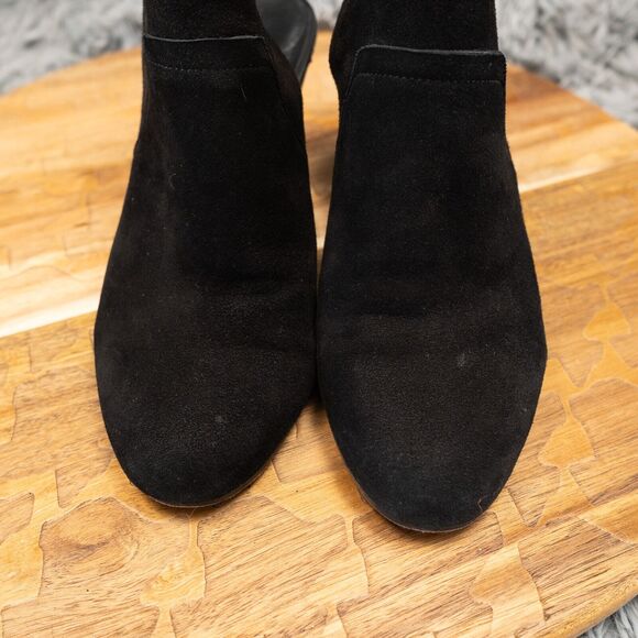 Eileen Fisher Slingback Heels Round Toe Black Suede Block Size 6 - Picture 2 of 8